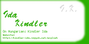 ida kindler business card